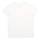 GAP Mens White Plain T-Shirt L Short Sleeve Crew Neck Cotton Summer Casual