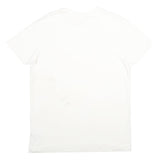 GAP Mens White Plain T-Shirt L Short Sleeve Crew Neck Cotton Summer Casual