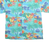 BLUE GENERATION Mens Blue Hawaiian Shirt M Cotton Casual Beachwear