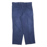 DICKIES Mens Cotton Blend Navy Relaxed Straight Trousers W36 L28 Workwear Casual