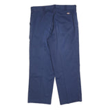 DICKIES Mens Cotton Blend Navy Relaxed Straight Trousers W36 L28 Workwear Casual