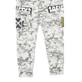 CLOCKHOUSE Mens Cotton Drawstring Regular Fit Grey Camouflage Trousers W30 L30