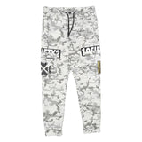 CLOCKHOUSE Mens Cotton Drawstring Regular Fit Grey Camouflage Trousers W30 L30