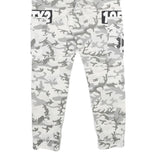 CLOCKHOUSE Mens Cotton Drawstring Regular Fit Grey Camouflage Trousers W30 L30