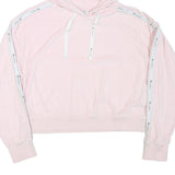 CHAMPION Womens Pink Hoodie M Polyester Blend Logo Tape Casual Top
