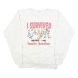CANADIAN STARS Womens White I Survived Dupuis 1993 Crew Neck L Sweatshirt