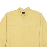 EDDIE BAUER Mens Yellow Cotton Blend Shirt XL Button Down Pocket Casual