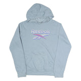 REEBOK Mens Blue Pullover Hoodie L Cotton Blend Casual Sportswear