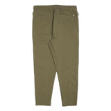 ICONO Womens Slim Olive Green Trousers W32 L26 Drawstring Casual Stretch
