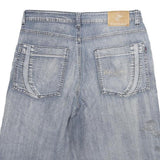 VICTORY HORSE Mens Cotton Blend Blue Casual Denim Shorts L W30 Summer Fit