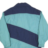 Mens Blue & Orange Colourblock Zip Jacket L Polyester Casual Retro Style