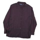 KAREN SCOTT Womens Purple Shirt L Button Long Sleeve Classic Fit Elegant