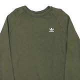 ADIDAS Mens Green Crew Neck M Cotton Blend Sweatshirt Casual Sportswear