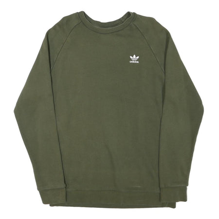ADIDAS Mens Green Crew Neck M Cotton Blend Sweatshirt Casual Sportswear