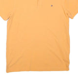 TOMMY HILFIGER Mens Yellow Polo Shirt M Cotton Blend Short Sleeve Basic