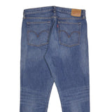 LEVI'S Womens Regular Fit Blue Denim Straight Jeans W32 L27 Distressed Hem