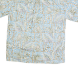 COOKE STREET Mens Blue Pattern Hawaiian Shirt L Lightweight Cotton Casual