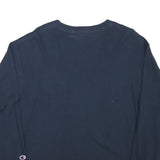 CHAMPION Mens Navy Blue Graphic T-Shirt M Long Sleeve Crew Neck Casual Sport
