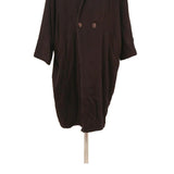 Mens Black Plain Button Cotton Blend Relaxed Jacket S Casual Long Sleeve