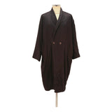 Mens Black Plain Button Cotton Blend Relaxed Jacket S Casual Long Sleeve