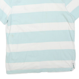 NAUTICA Mens Blue & White Striped Short Sleeve Polo Shirt L Cotton Blend Casual