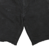 LEVI'S Mens Black Denim Cut-Off Shorts M W32 Casual Frayed Hem Denim
