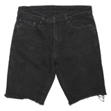 LEVI'S Mens Black Denim Cut-Off Shorts M W32 Casual Frayed Hem Denim