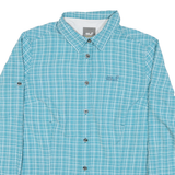 JACK WOLFSKIN Womens Blue Check Shirt L Lightweight Casual Cotton Blend