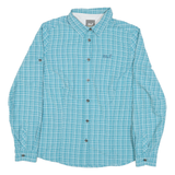 JACK WOLFSKIN Womens Blue Check Shirt L Lightweight Casual Cotton Blend