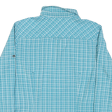 JACK WOLFSKIN Womens Blue Check Shirt L Lightweight Casual Cotton Blend