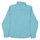 JACK WOLFSKIN Womens Blue Check Shirt L Lightweight Casual Cotton Blend