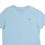 POLO RALPH LAUREN Mens Light Blue Crew Neck T-Shirt M Purple Pony Logo Casual