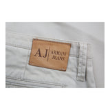 Armani Jeans Trousers - 32W UK 10 Beige Cotton