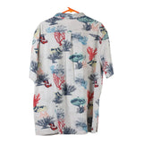 Vintage Croft & Barrow Graphic Hawaiian Shirt - XL White Viscose Blend