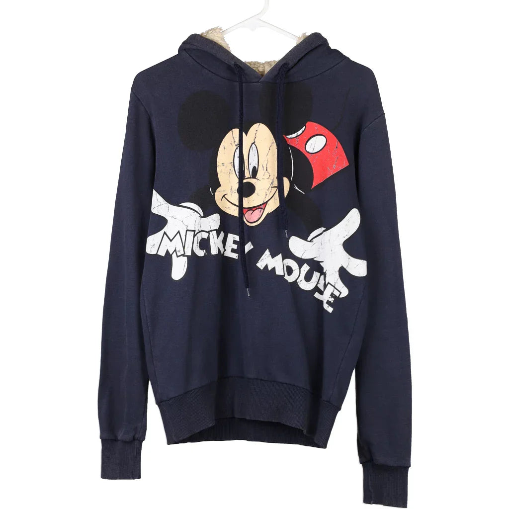 Age 13-14 Mickey Mouse Disney Graphic Hoodie - Large Navy Cotton Blend