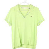 Tommy Hilfiger V-neck Polo Shirt - Large Green Cotton