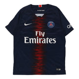 Vintage navy Mbappe Paris Saint German Nike Football Shirt - mens medium