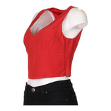 Antille Crop Top - Medium Red Viscose Blend