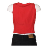 Antille Crop Top - Medium Red Viscose Blend