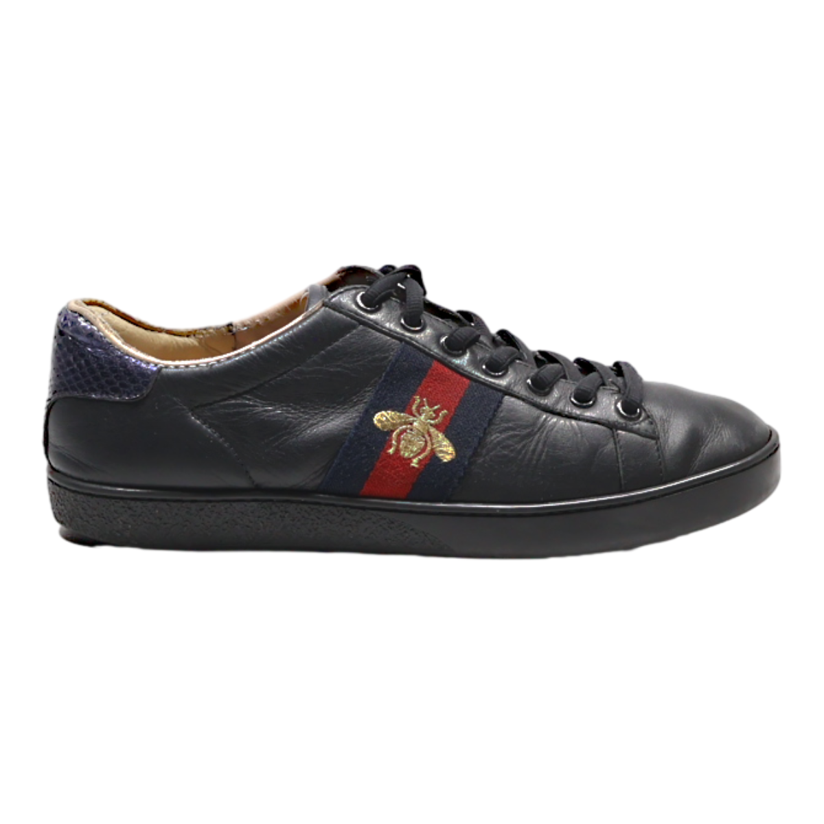 GUCCI Sneaker Trainers Black Leather Womens UK 4