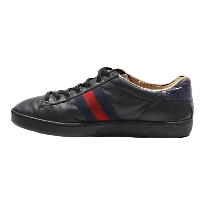 GUCCI Sneaker Trainers Black Leather Womens UK 4
