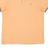 TOMMY HILFIGER Mens Peach Polo Shirt XS Striped Collar Short Sleeve Cotton Blend