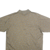 BOBBY JONES Mens Beige Printed Short Sleeve Polo Shirt M Cotton Casual