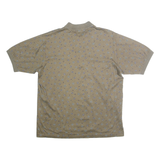 BOBBY JONES Mens Beige Printed Short Sleeve Polo Shirt M Cotton Casual