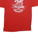 HANES Mens Red Budweiser Graphic T-Shirt L Short Sleeve Crew Neck Vintage 1986