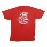 HANES Mens Red Budweiser Graphic T-Shirt L Short Sleeve Crew Neck Vintage 1986