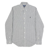 RALPH LAUREN Mens Black & White Checked Shirt XS Classic Button Down Collar Long