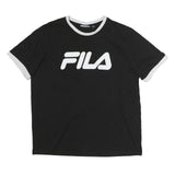 FILA Mens Black & White Logo Short Sleeve Crew Neck T-Shirt L