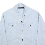 ZARA Womens Light Blue Cotton Denim Jacket XS Button Closure Casual Classic