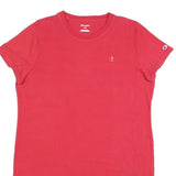 CHAMPION Womens Red Bodycon Jersey Plain Short Sleeve Mini L Casual Summer Dress